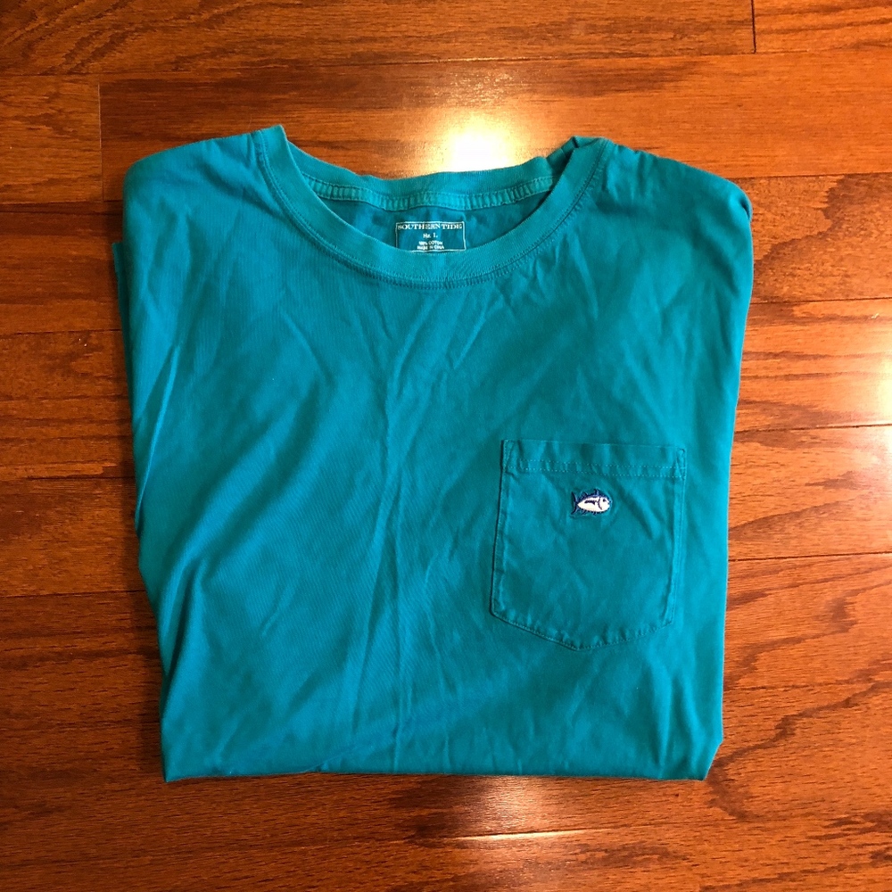 Southern Tide Teal Pocket T-Shirt
